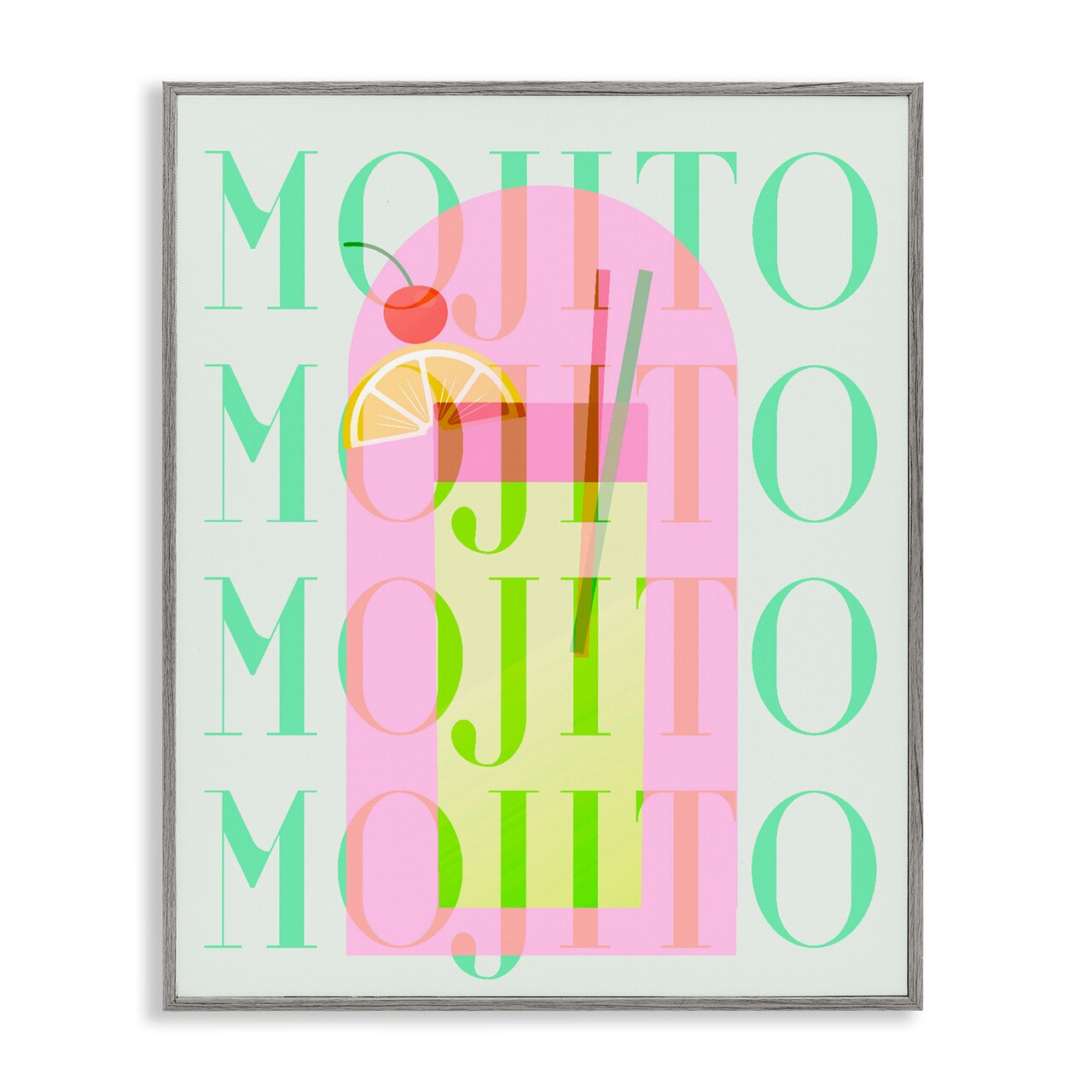 Stupell Industries Retro Pastel Mojito Framed Giclee, design by Lil' Rue